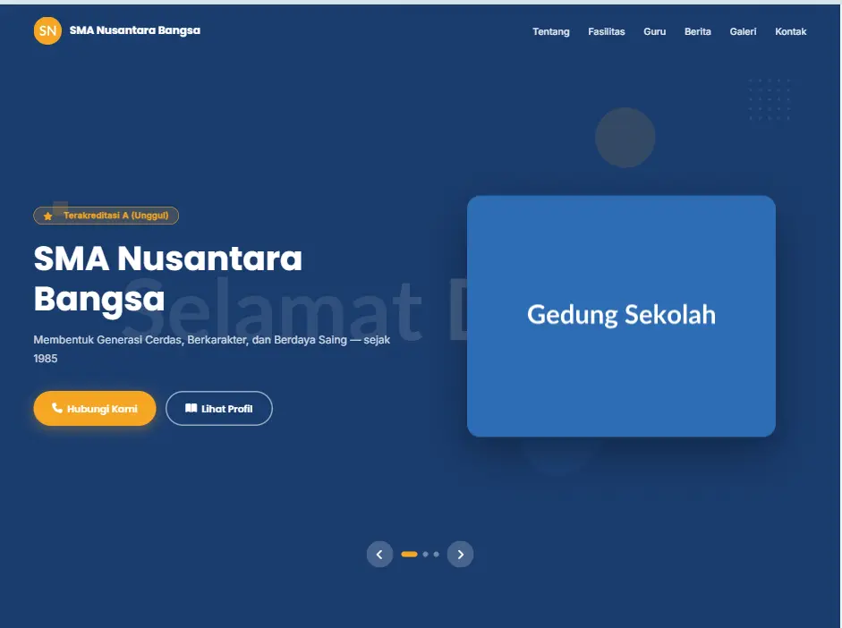 Template Royal Blue untuk SMA Negeri